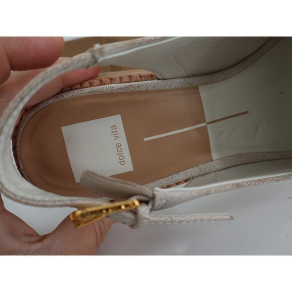 Dolce Vita Hardi Penny Loafer Slingback LowHeel White Crinkled Leather Size 8 - Picture 10 of 12